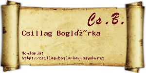Csillag Boglárka névjegykártya