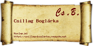 Csillag Boglárka névjegykártya